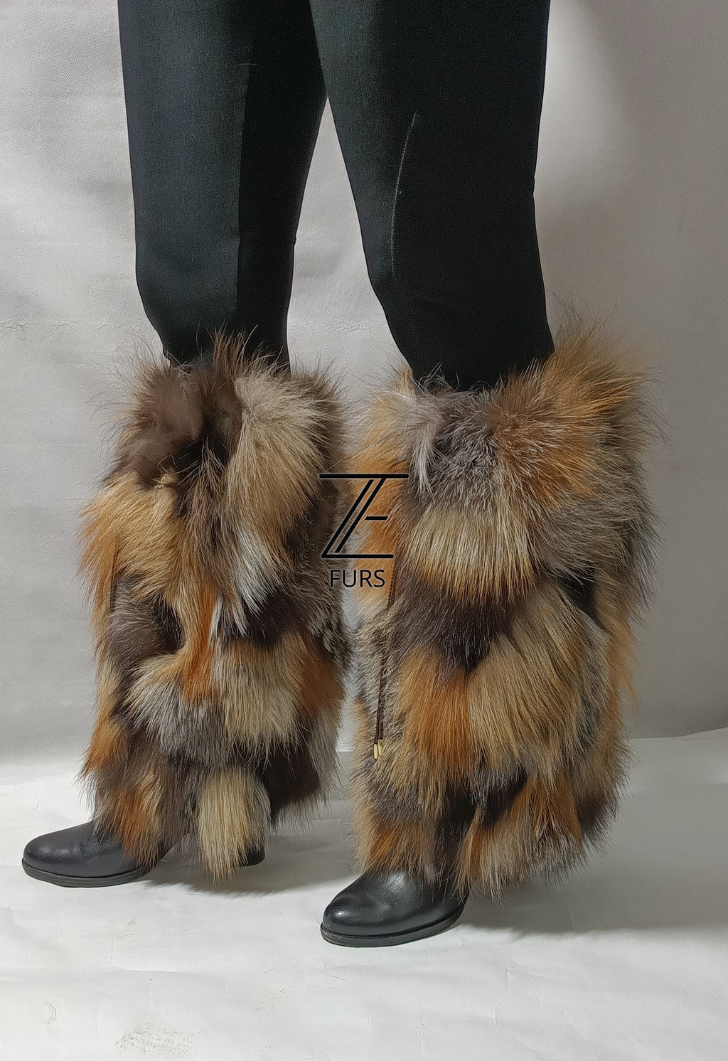 Real Fox Fur Leg Warmers – Handmade Luxury Boot Covers