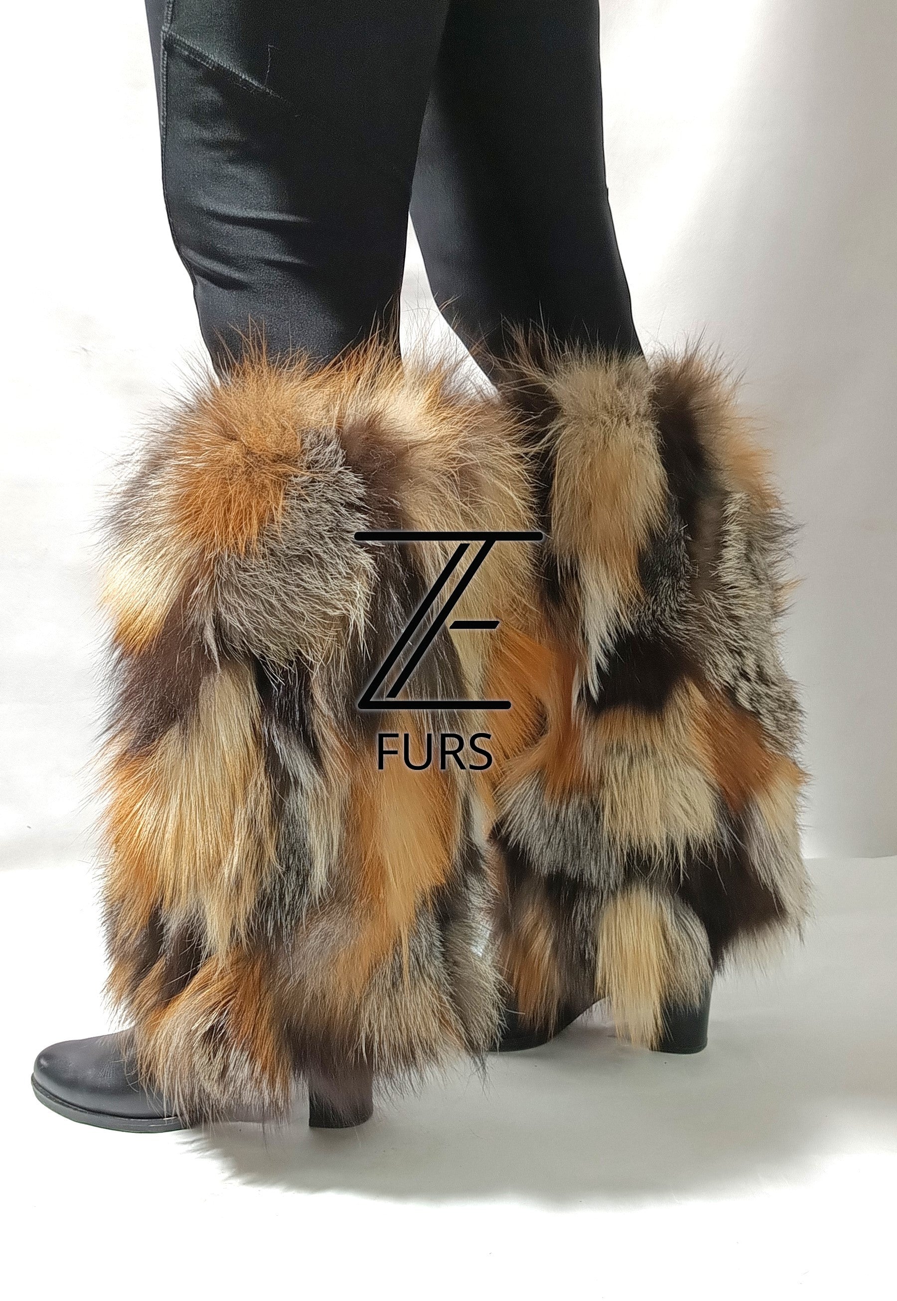 Real Fox Fur Leg Warmers – Handmade Luxury Boot Covers