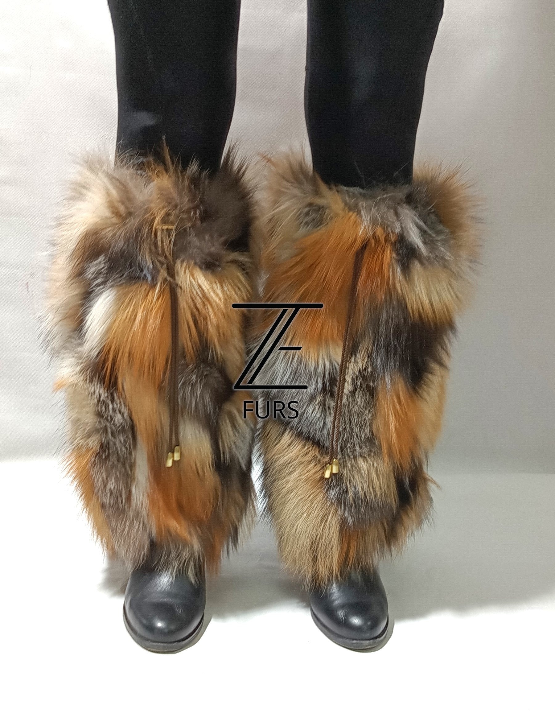 Real Fox Fur Leg Warmers – Handmade Luxury Boot Covers